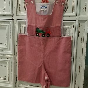 Hand smocked holiday boys long all.